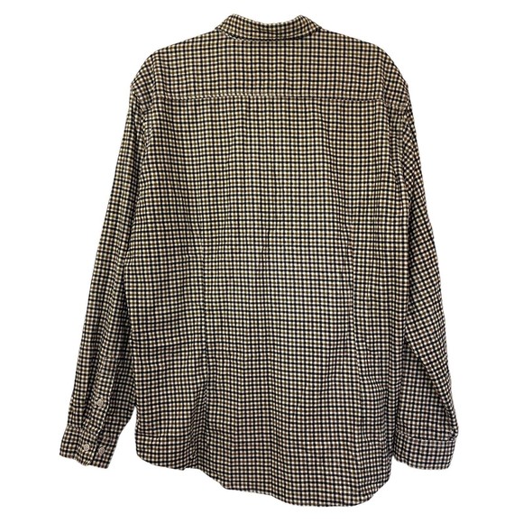 Saks Fifth Ave Shirt Men’s XL Brown Plaid Button Up Long Sleeve Casual Corduroy - Picture 10 of 13